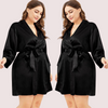 5XL-6XL Black Japanese Silk Satin Robe